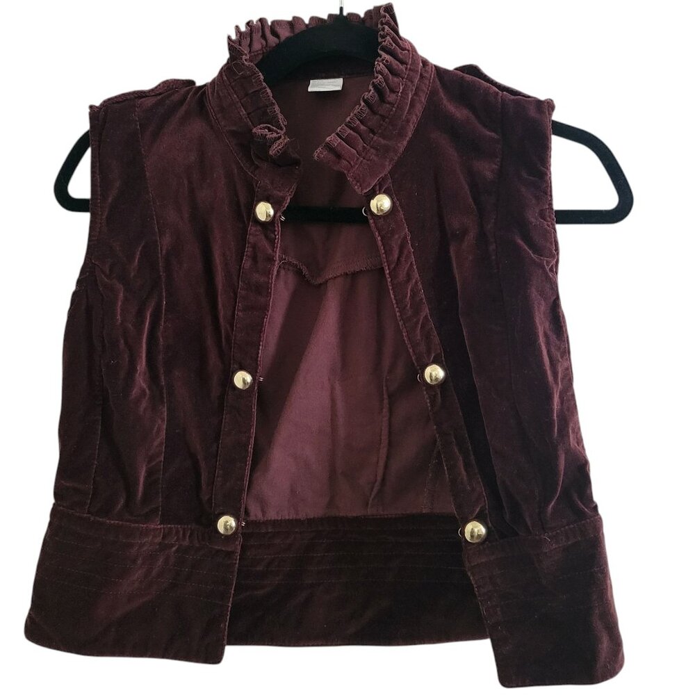 Chocolate Brown Hook & Eye 100% Cotton Crop Vest - Picture 2 of 7